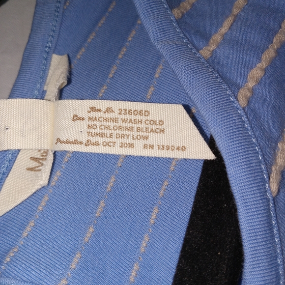 Matilda Jane Exploration Blue Beige Textured Striped Dress XS - Picture 7 of 13